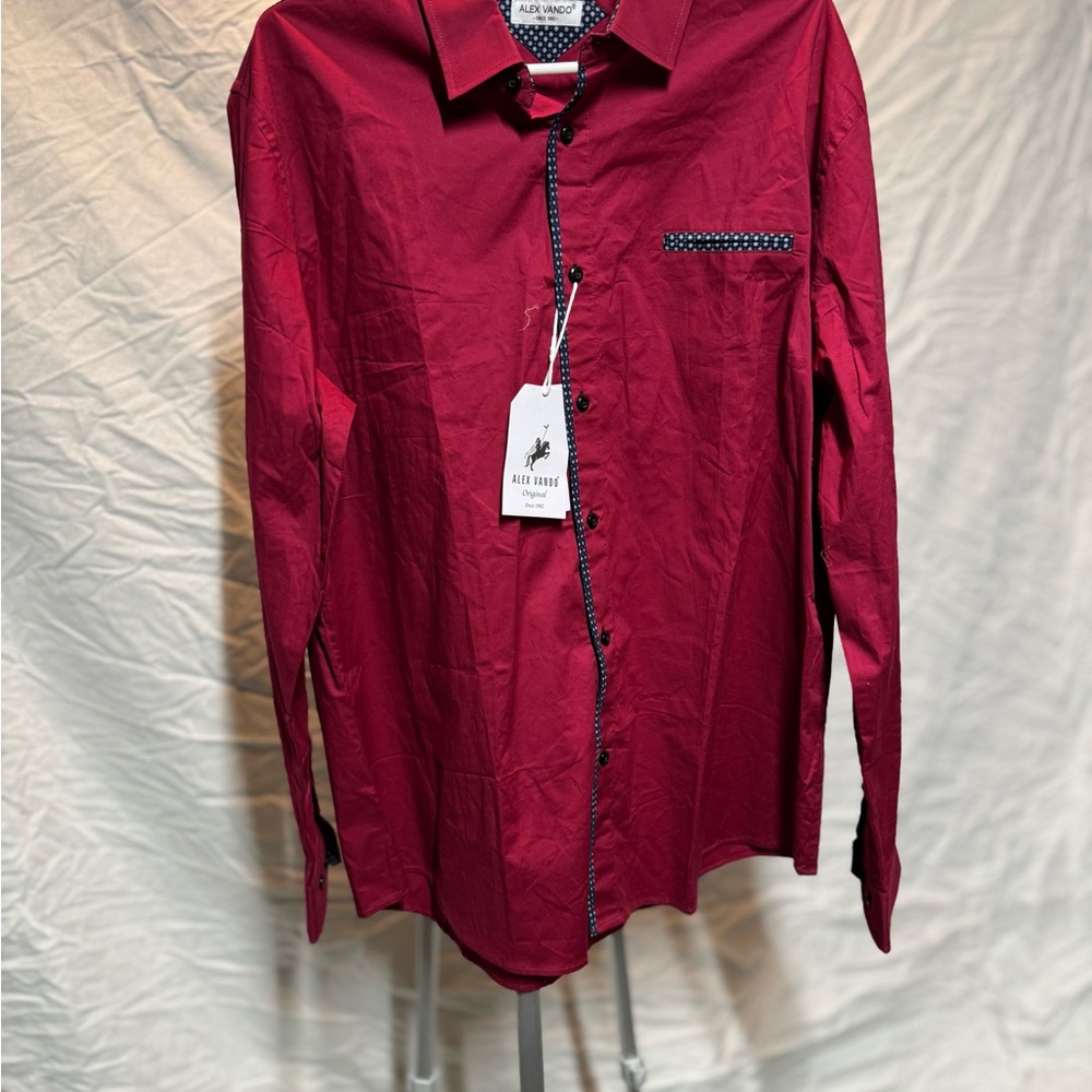 Alex Vando Men's Red Dress Shirt